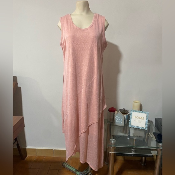 Serena Williams Pink Asymmetrical High-Low Sundress - Picture 1 of 12